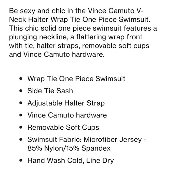 Vince Camuto Surf Shades V Neck Halter One Piece - Picture 16 of 16